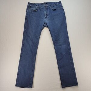 John Varvatos Jeans Mens 34x31 Blue Bowery Slim Straight Low Rise Denim